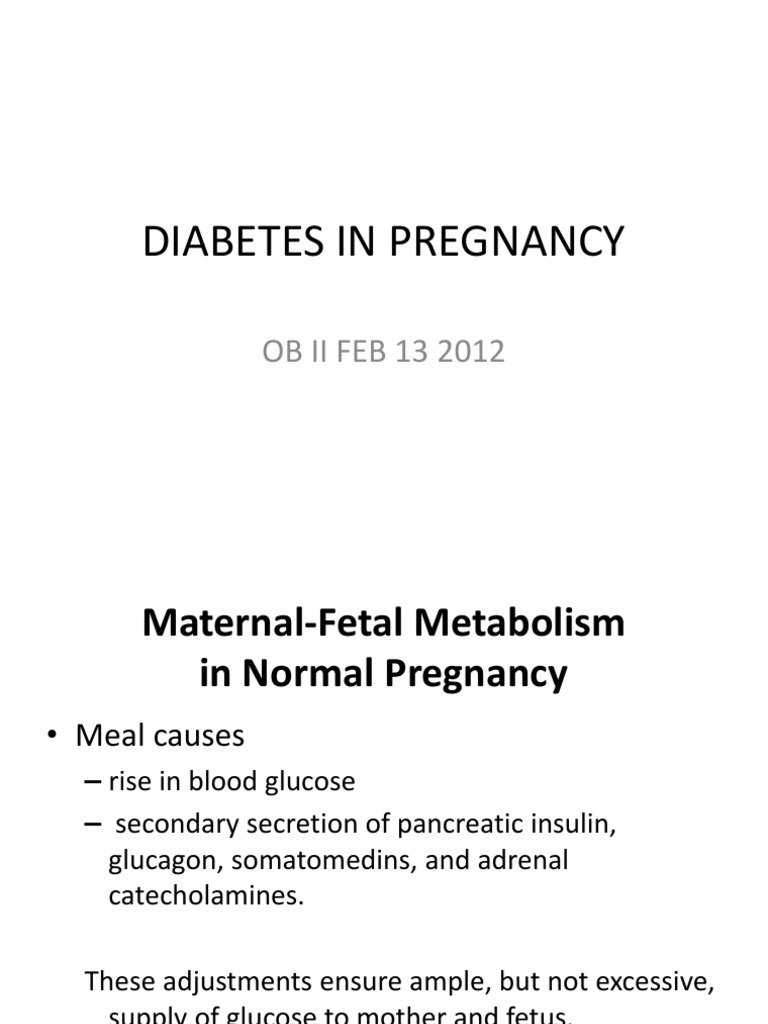 Diabetes Management in Pregnancy | PDF | Gestational Diabetes ...
