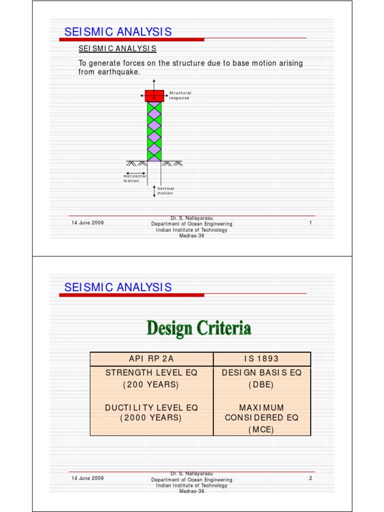 Seismic Analysis For Offshore Structures | PDF | Earthquakes | Mechanics