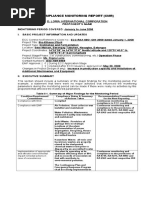 PROPONENT-Compliance Monitoring Report - New Format-Sample