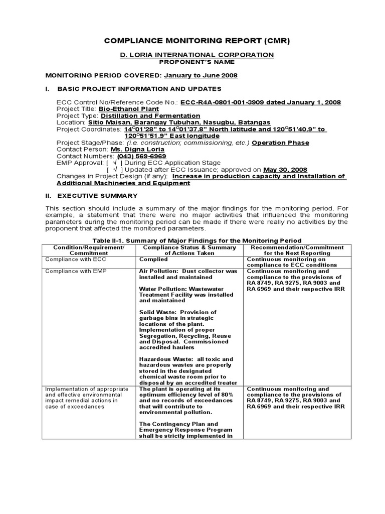 proponent-compliance-monitoring-report-new-format-sample