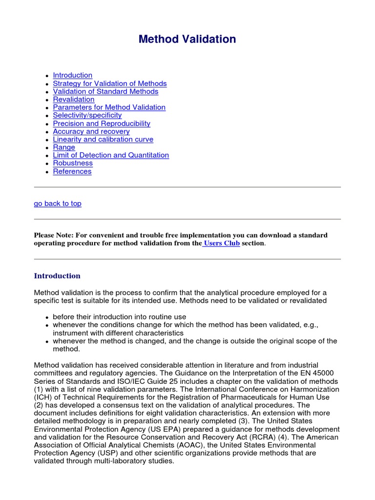 Method Validation Verification And Validation