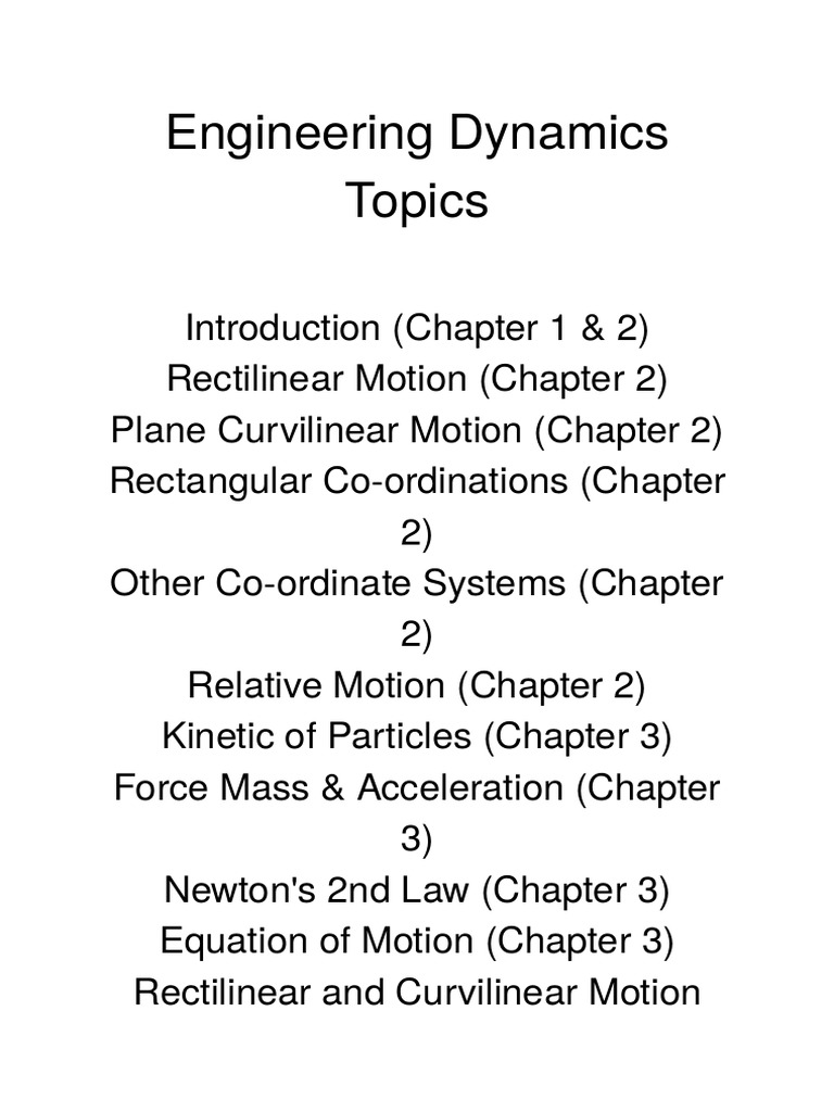 Engineering Dynamics Overview and Concepts | PDF | Teaching Methods ...
