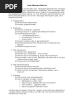 General Evaluator Checklist