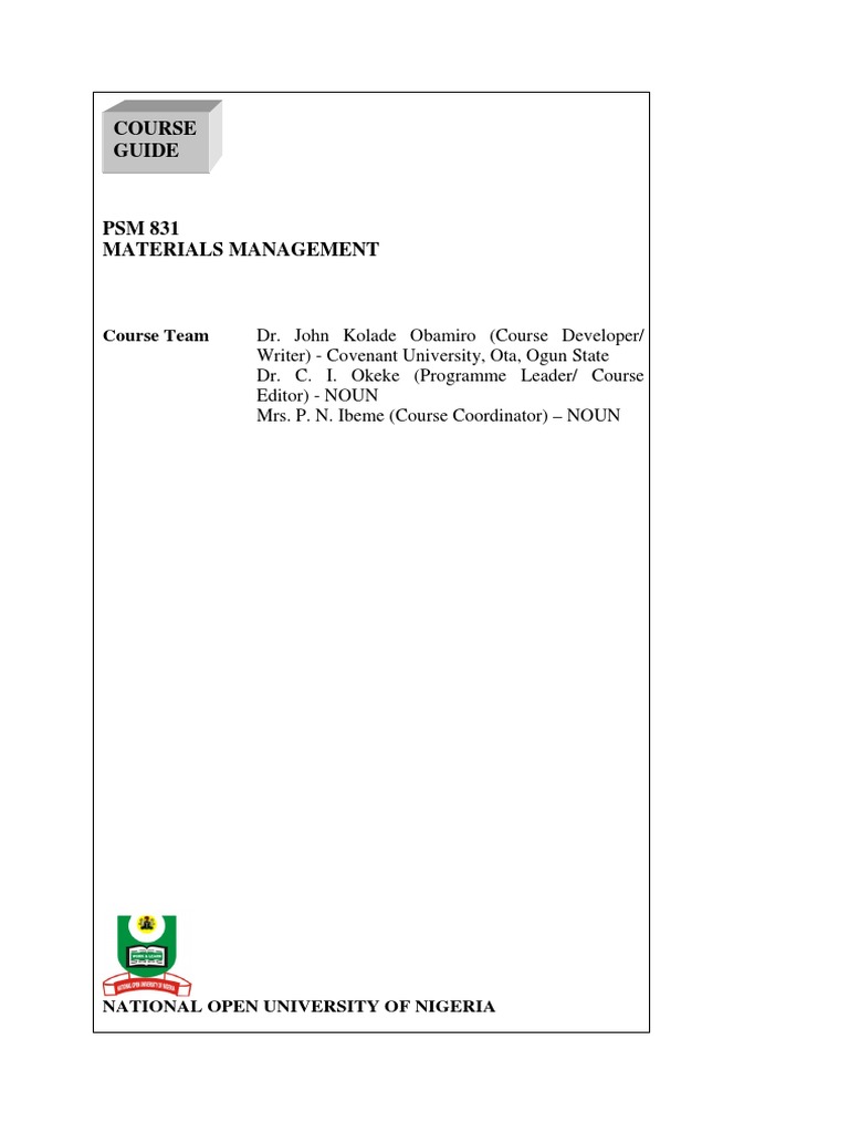 Materials Management Course Overview | PDF | Procurement | Inventory