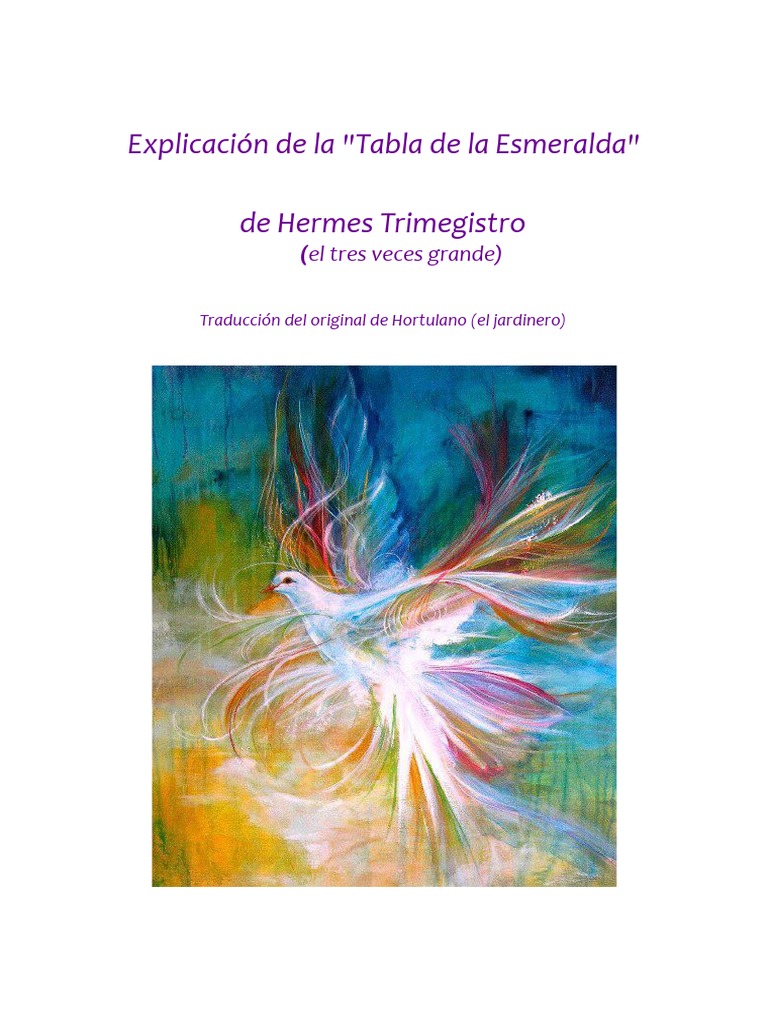 Tabla Esmeralda de Hermes Trismegisto PDF PDF Creencia religiosa y