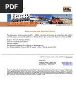 Mills convida para Reuni?o P?blica