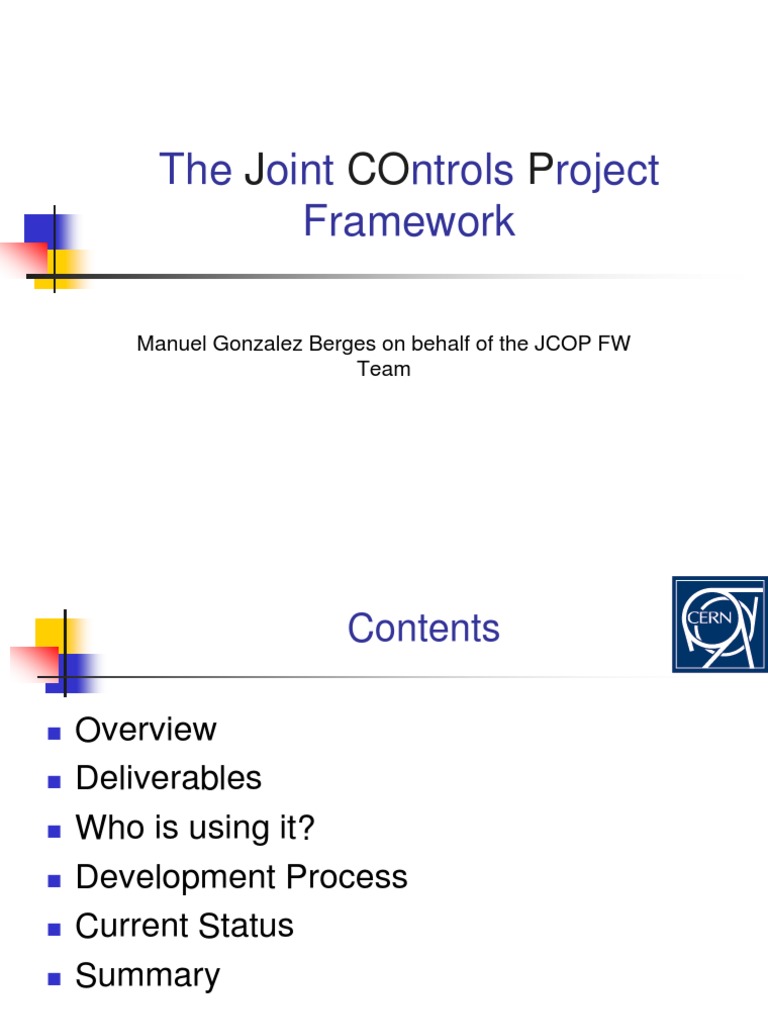 JCOP Framework Overview and Status | PDF | Software Framework | Large ...