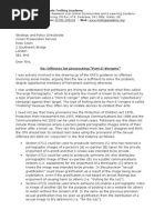 Letter to the Crown Prosecution Service on Dealing with porn revenge by Porn E-Vengers