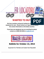 Wanted to Buy Bulletin - October 22, 2014