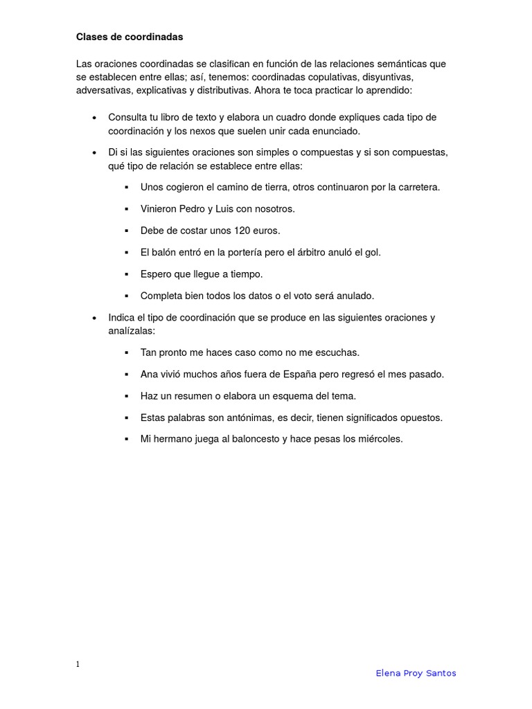 Actividades Clasesdecoordinadas | PDF | Artes del Lenguaje y Comunicación