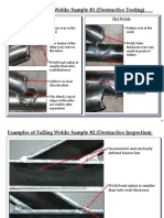Examples of Failing Welds: Sample #1 (Destructive Testing) : Cold Welds Hot Welds