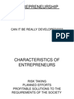 Entrepreneurship: Can It Be Really Developed????