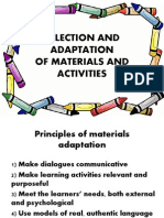 Selection and Adaptation of Materials and Activities
