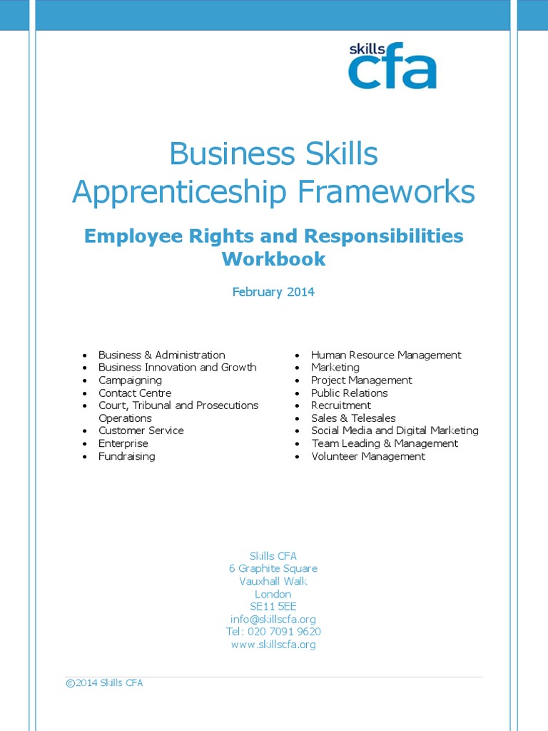 CFA Apprentice Business Administration ERR Workbook | PDF | Parental ...