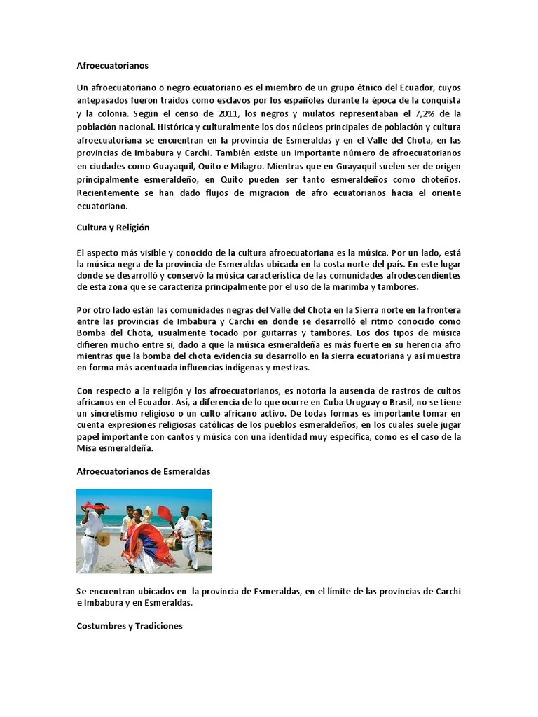 Historia y cultura afroecuatoriana | PDF | Ciencias sociales | Historia
