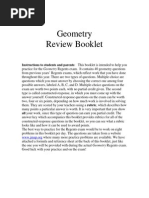 Geometry Review Booklet: Instructions To Students and Parents: This Booklet Is Intended To Help You