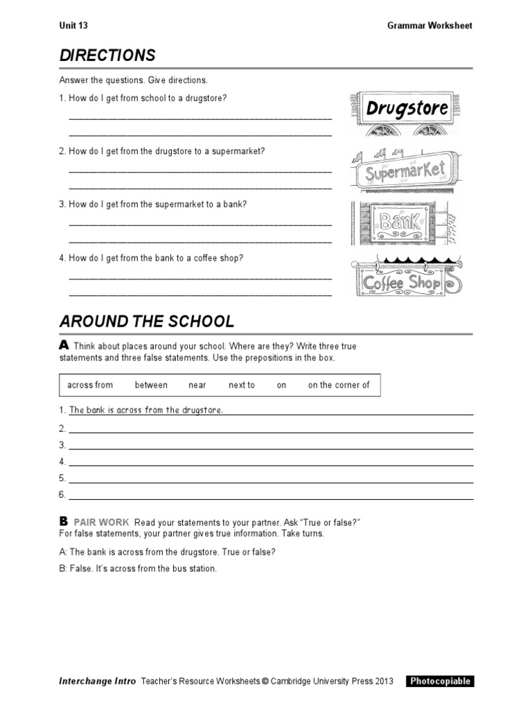 Directions: Unit 13 Grammar Worksheet | PDF
