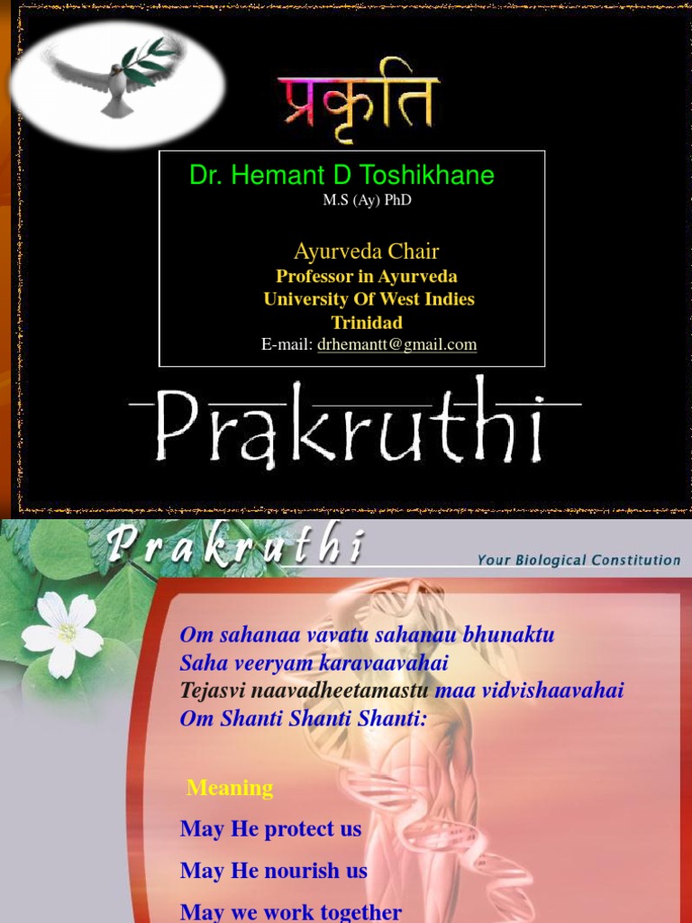 Ayurvedic Constitution (Prakruti) Test PDF Ayurveda Race (Human