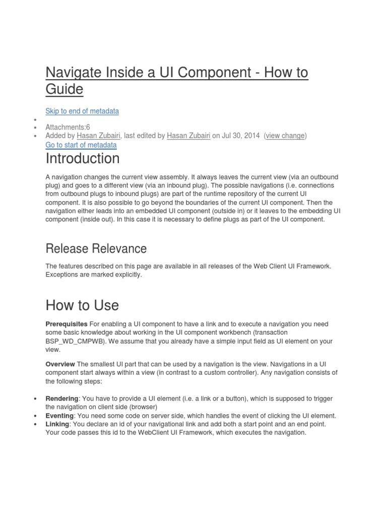 Navigate Inside A UI Component | PDF | Class (Computer Programming ...