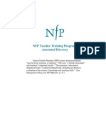 NFP Teacher Training Programs: Annotated Directory