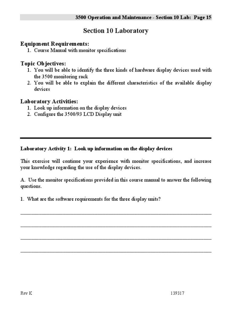 3500 Display Devices Lab Guide | PDF | Computers