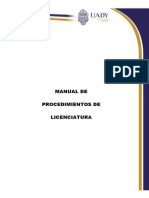 Manual de Procedimientos Licenciatura PDF