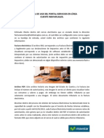 Manual de Uso Del Portal Servicios en Línea Individuales PDF