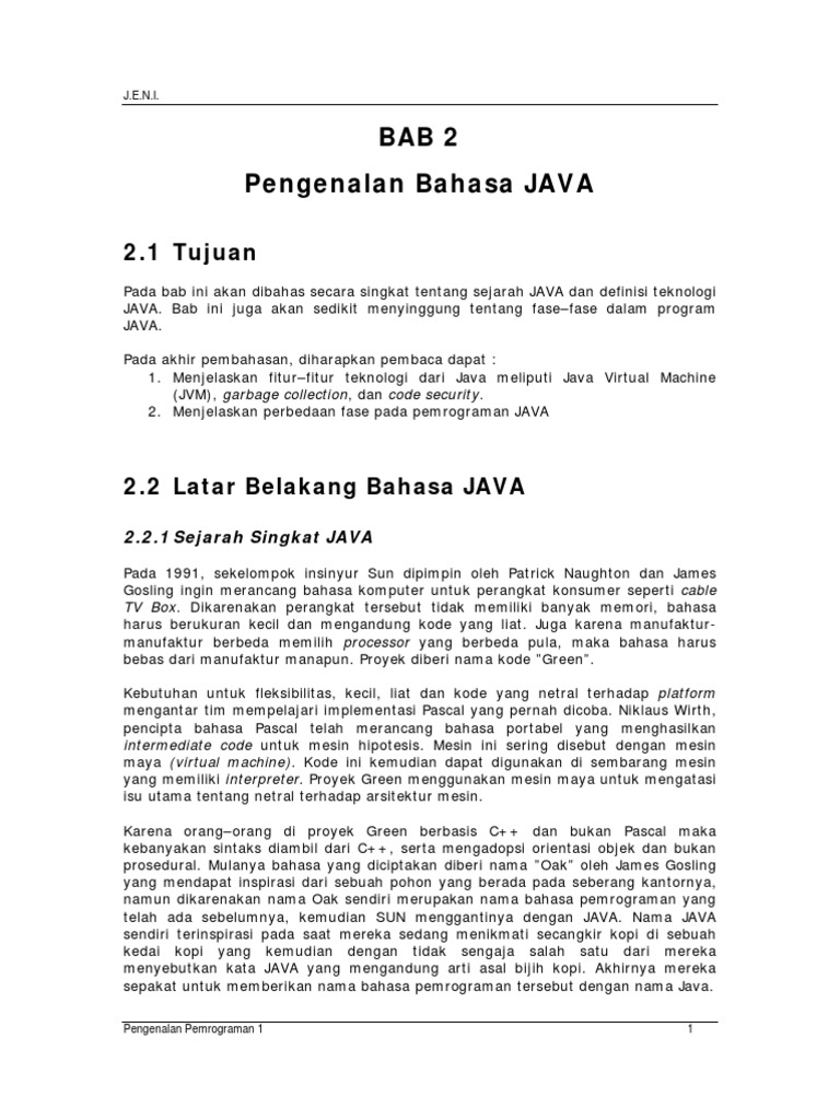Modul2 - Pengenalan Pemrograman Java PDF | PDF