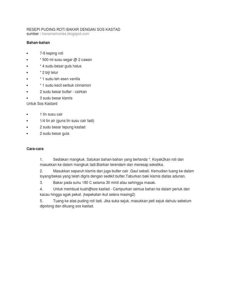 Puding Roti Bakar Dengan Sos Kastad  PDF