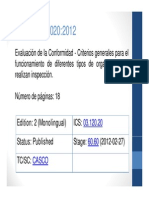 ISO IEC 17020 2012 Evaluación de La Conformidad PDF