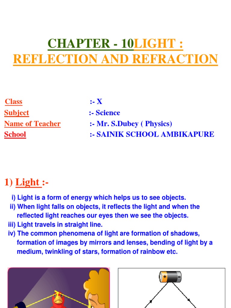 Properties of Light and Reflection | PDF | Lens (Optics) | Refraction