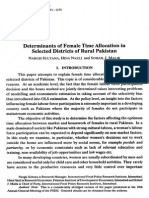 Determinants of Female Time Allocation in Selected Districts of Rural Pakistan