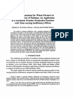 Production Functions For Wheat Farmers in Selected Districts in Pakistan: An Application of A Stochastic Frontier Production Function With Time-Varying Inefficiency Effects