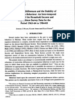 Rural-Urban Differences and The Stability of Consumption Behavior: An Inter-Temporal Analysis of The Household Income Expenditure Survey Data For The Period of 1963-85