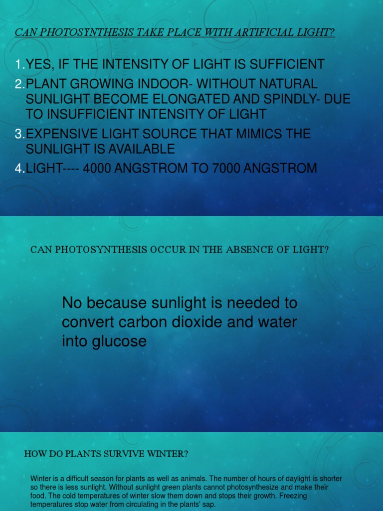 Can Photosynthesis Take Place With Artificial Light PDF Plants