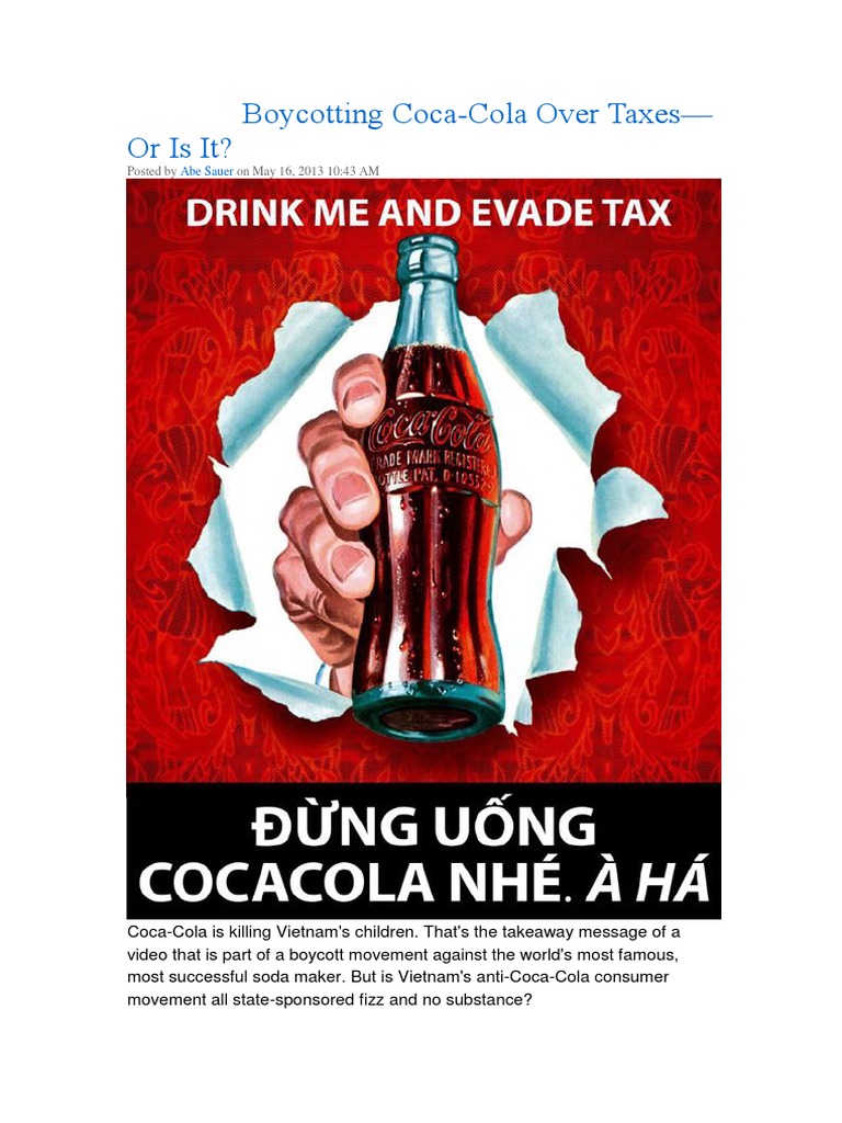 Vietnam Boycotting Coca Boycott Coca Cola