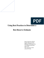 Using Best Practices To Determine A Best Reserve Estimate