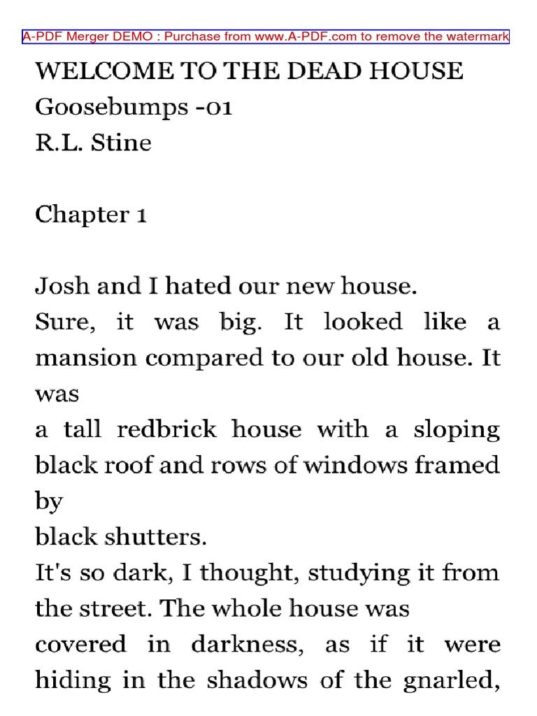 Goosebumps To The Dead House PDF Fiction Books Series Of Children's Books
