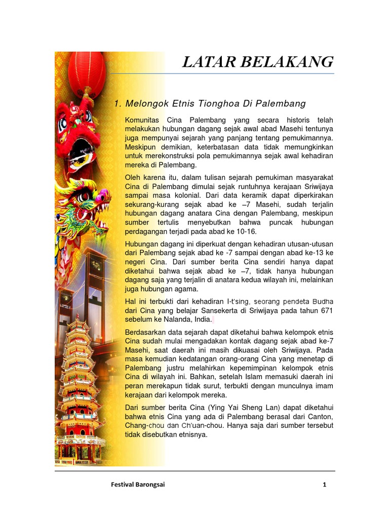 Contoh Proposal Festival Barongsai Palembang