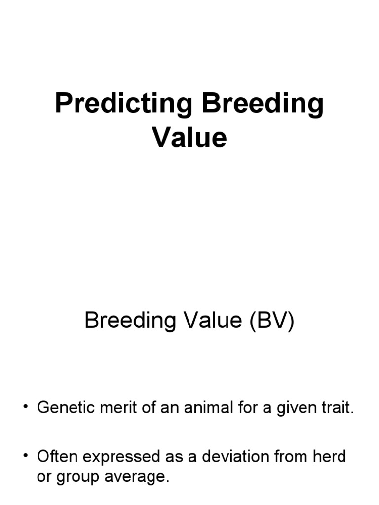 Predicting Breeding Value in Animals | PDF | Allele | Dominance (Genetics)