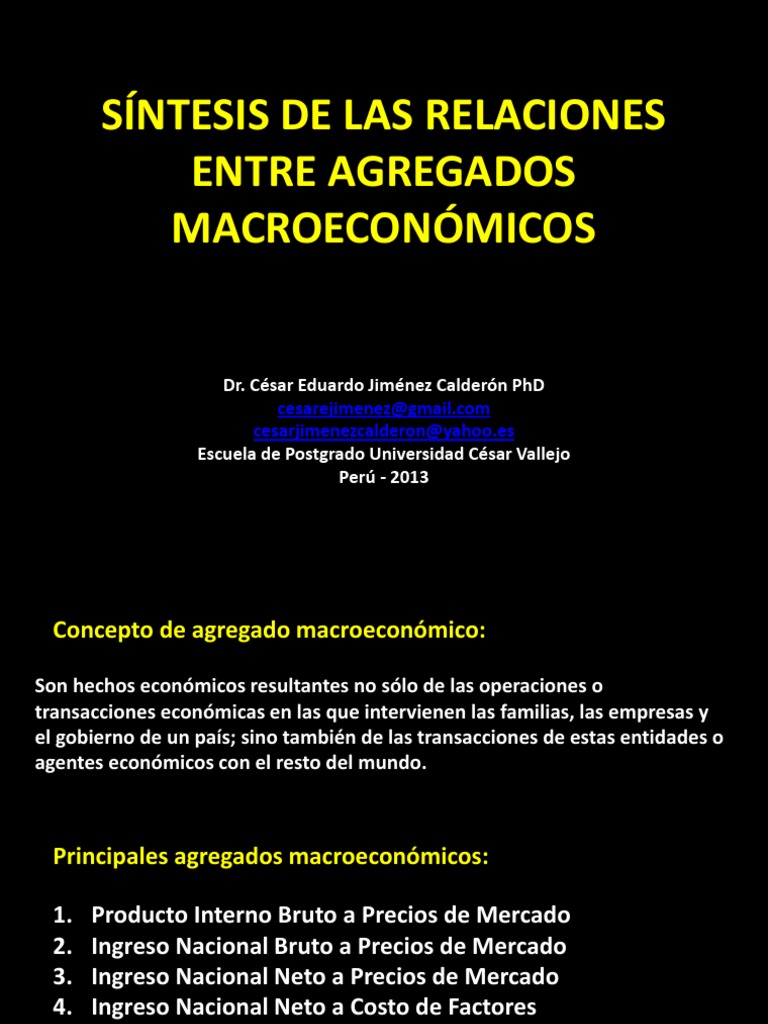 Renacimiento tráfico Riego Relaciones Agregados Macroeconomicos | PDF | Producto Interno Bruto |  Inversiones