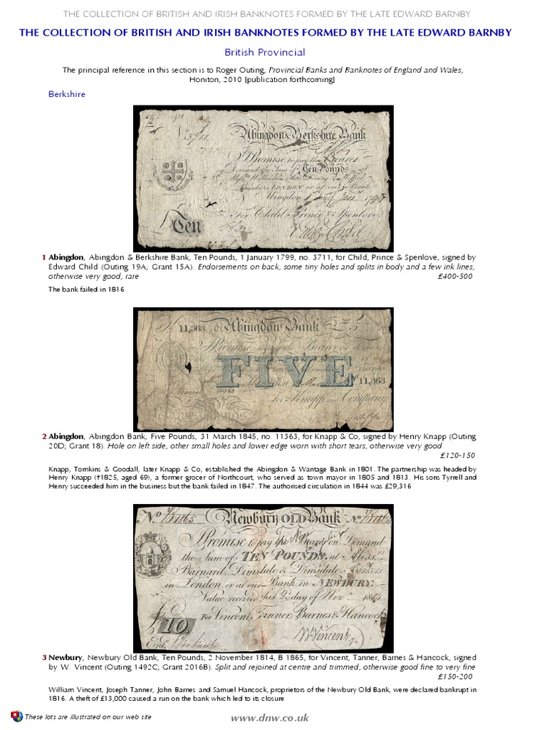 Edward Barnby's Banknote Collection | PDF | Pound Sterling | Banknote