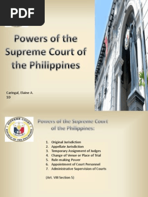 Powers Of The Supreme Court Presentation | Pdf | Supreme Courts | Lawyer