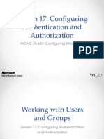 MOAC 70-687 L17 Authentication and Authorization