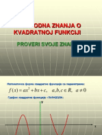 Neophodna Znanja o Kvadratnoj Funkciji - Pps