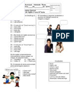 5 Prova de Ingles 4 Ano PDF