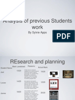 Analysis of Previous Students Work