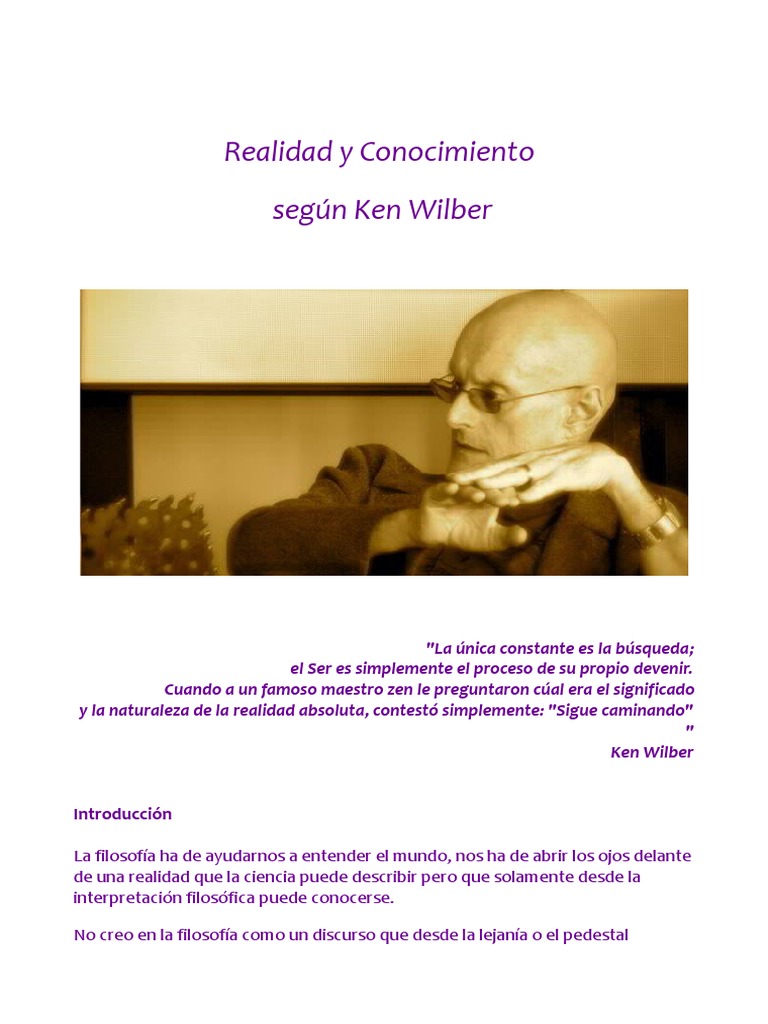 Realidad y Conocimiento Según Ken Wilber PDF | PDF | Verdad | Conocimiento