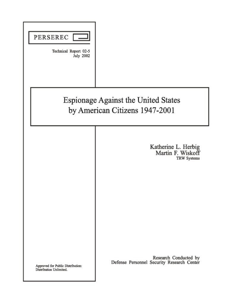 American Espionage Cases 1947-2001 | PDF | Counterintelligence | Espionage