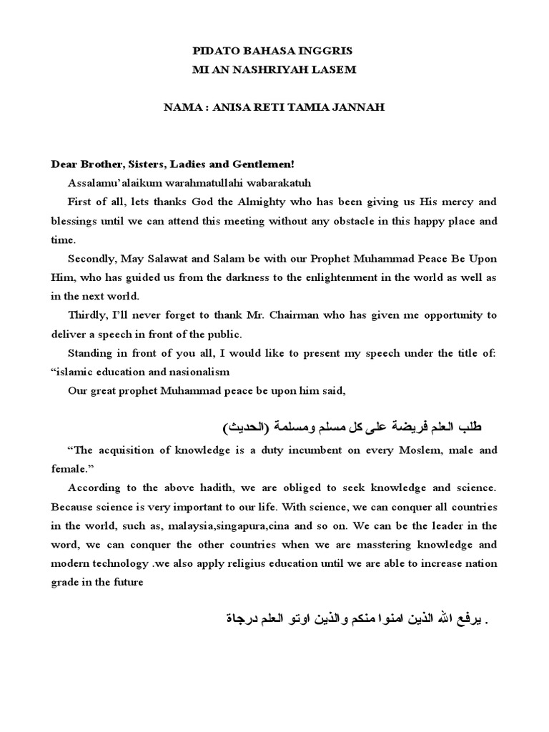 Pidato Bahasa Inggris Putra Monotheistic Religions Religious Behaviour And Experience